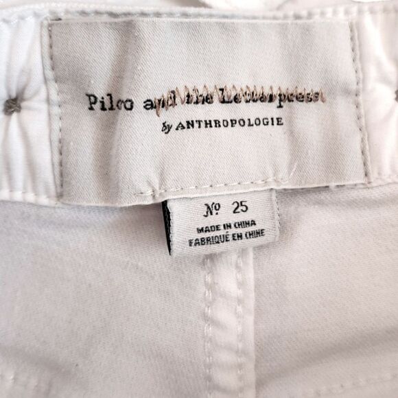 Anthropologie Pilcro and the Letterpress White Distressed Overalls US 25 - Picture 6 of 9